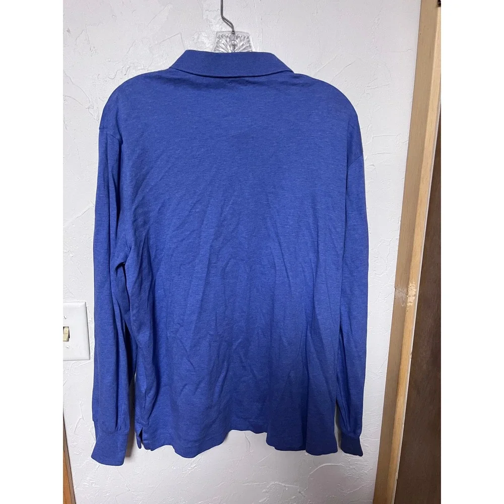 Polo Ralph Lauren Mens Classic Fit Long Sleeve Polo Shirt Blue‎ Heather Large